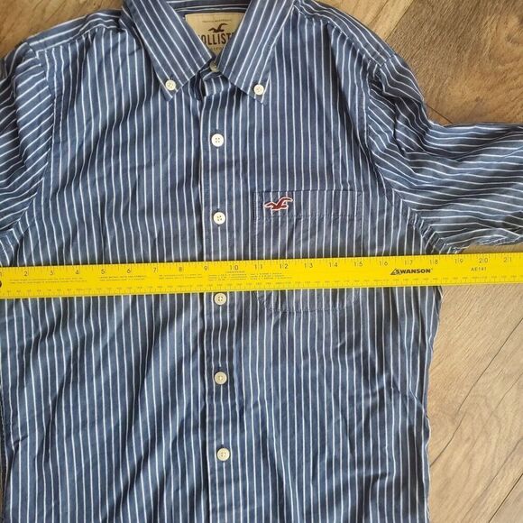 Hollister Blue and White Striped Button Down Long Sleeve Women's Shirt Size S - Picture 10 of 10
